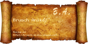 Brusch Anikó névjegykártya